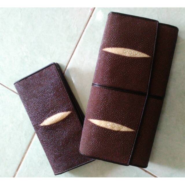 Dompet kulit ikan pari couple coklat