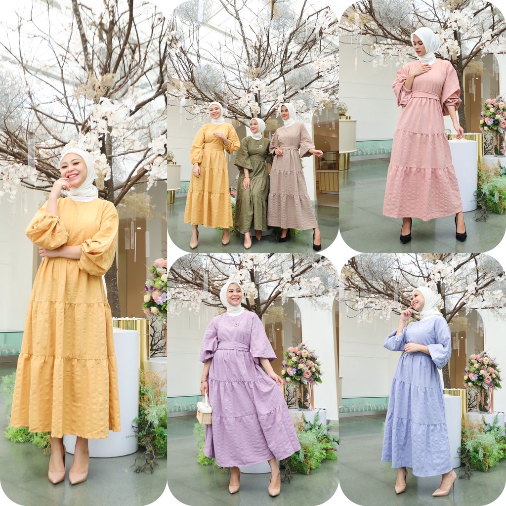 [COD] BEST SELLER✔ Ayesha Gamis Crinkel Hijab Dress Muslim Wanita