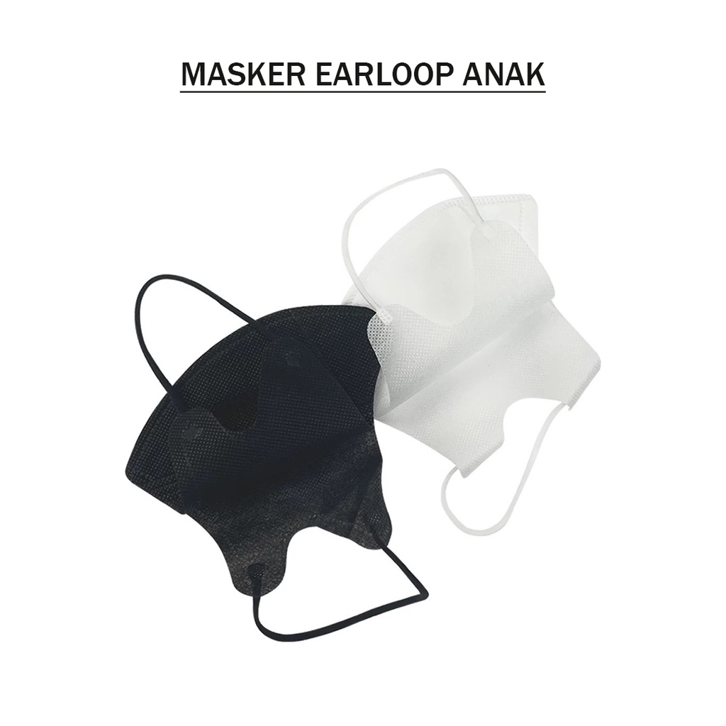 (COD) Masker 3D Anak Putih Polos / Masker Duckbill Anak Hijab Isi 50PCS MALLSHOPPING