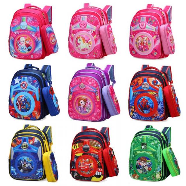 

Tas ransel dan tempat pensil 2in1 ( 3D )