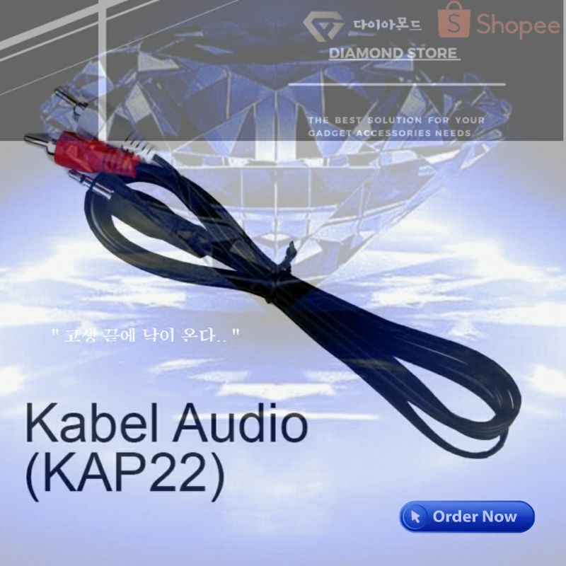 Kabel Audio 3.5 3.5mm Aux Cable 1m KAP 22 2 In 1