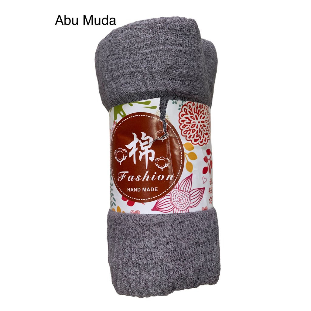 RI04-RI06 FUNSTORE HIJAB PASHMINA CRINKLE SHAWL COTTON WIDE JILBAB BAHAN KATUN PREMIUM IMPORT-Abu Muda