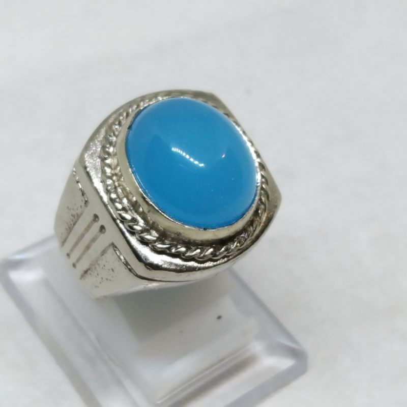 CINCIN BATU AKIK SPIRTUS BIRU NATURAL ALAM