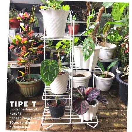 TINGGI 80CM / Rak Tanaman / Rak Pot Tanaman Bunga Standing Planter 5 Dudukan Tanaman Minimalis / Pot