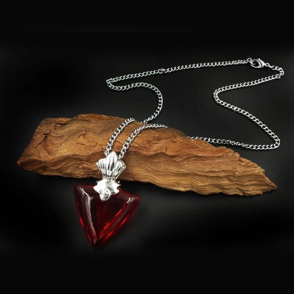 Mxbeauty Woman Anime Necklaces Elegan Manis Hati Merah Kristal Berlian Imitasi Tetap Malam Necklaces