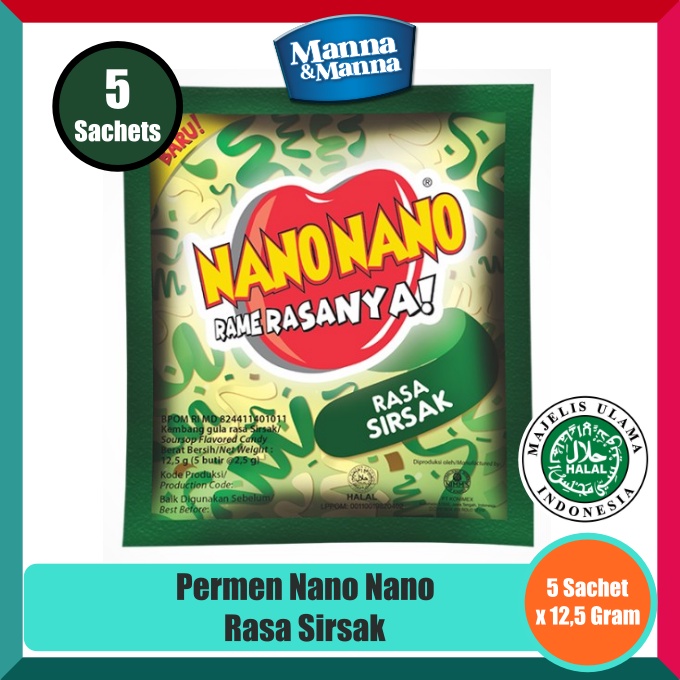 

Permen Nano Nano Rasa Sirsak - 5 Sachet x 12,5 Gram