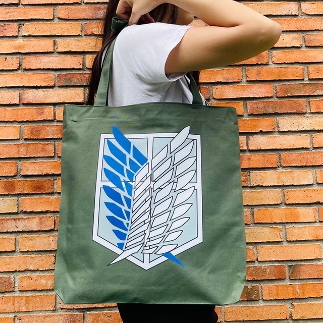 Totebag SNK Green Anime Manga Attack On Titan Premium Unisex