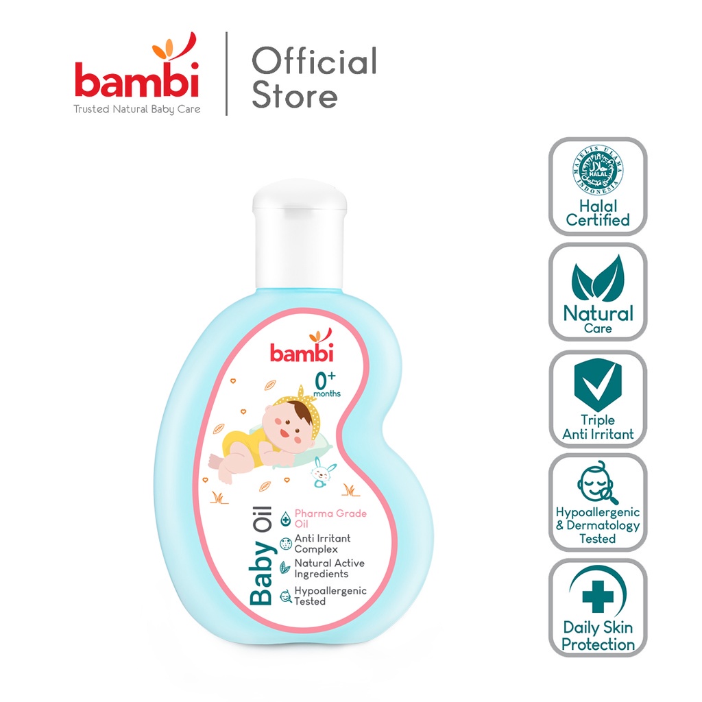 Bambi Baby Oil 100ml With Licorice, Chamomile &amp; Pro Vit B5