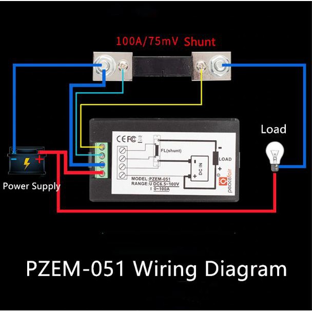 Voltmeter Amperemeter Watt meter Energy meter 4in1 DC 20A 6.5-100V