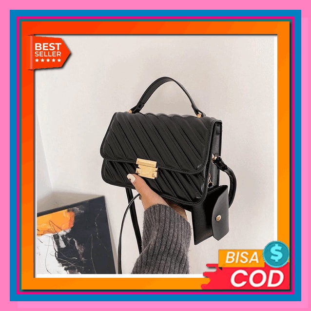 Selempang Pria/Wanita Ukuran Besar Crosbody Chibao Hitam Motif Batam Jakarta Modis Motif Import Terb