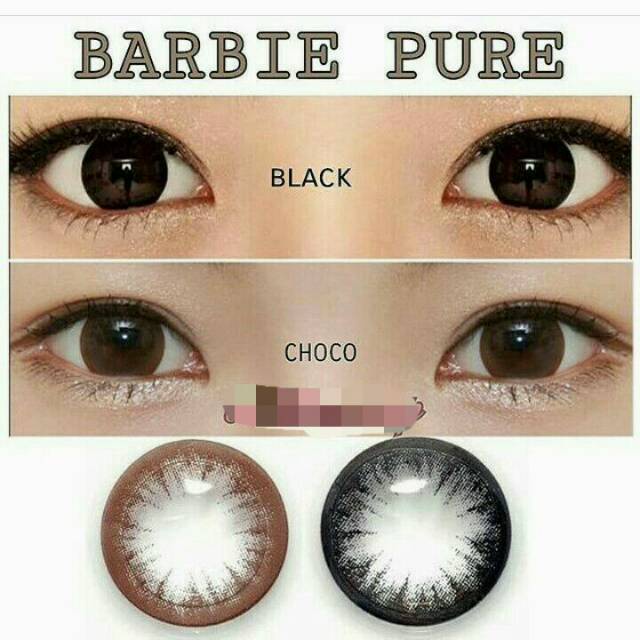 Softlens Barbie Pure Black / Choco 15.8 mm minus tinggi