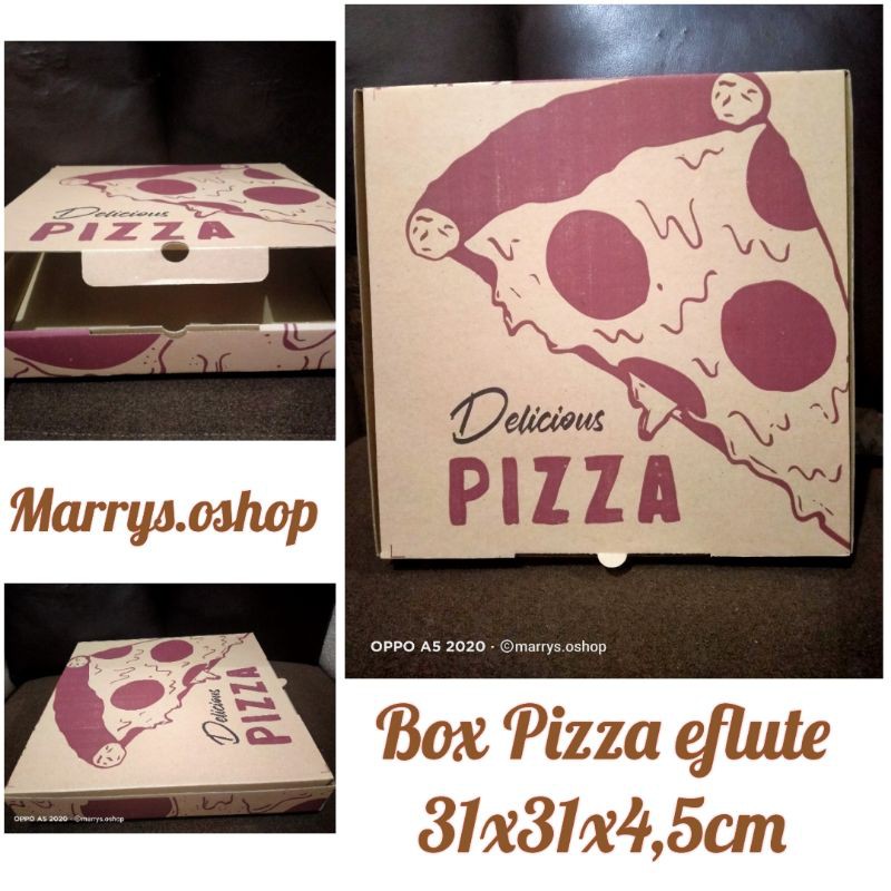

Box pizza 31cm polos / motif dos pizza eflute kotak slice kemasan kardus pizza
