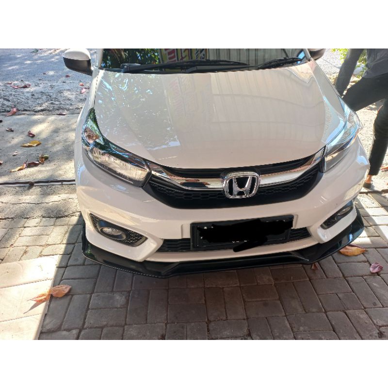 front lips custom honda all new brio hitam glosy