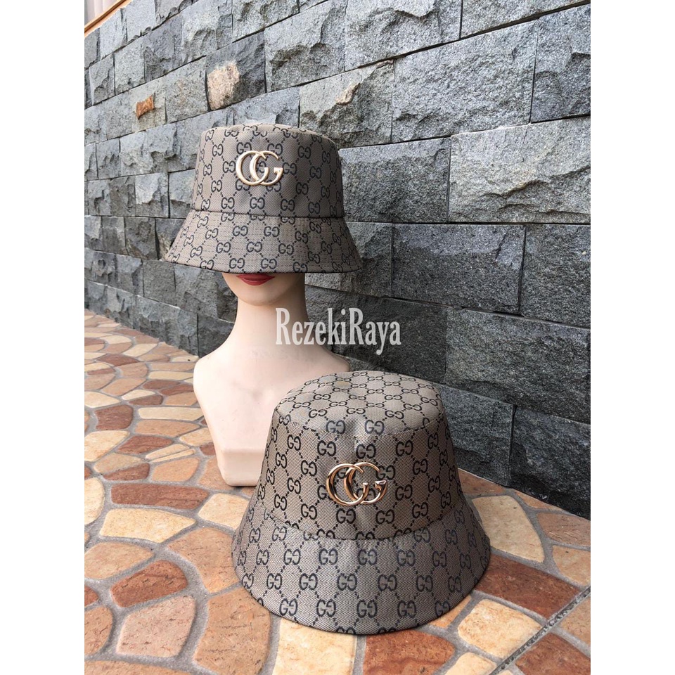 Topi Buckethat Guccii Series Topi Pin Cewe Cowo