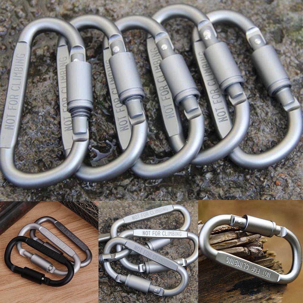 Nanas1 /2 /5 /10pcs Climbing D Carabiner Survival Gear Aluminium Alloy Aksesoris Luar Ruangan Camping Hiking Kait