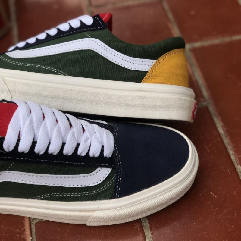 ( NEW BOX ) Vans Old Skool MONO VINTAGE 36 BNIB Gren Nvy Rainbow OG