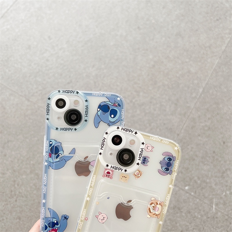 Soft Case Pelindung Lensa Transparan Motif Kartun Untuk iPhone 12 13 Pro MAX 11 X XR XS MAX 7 8 Plus