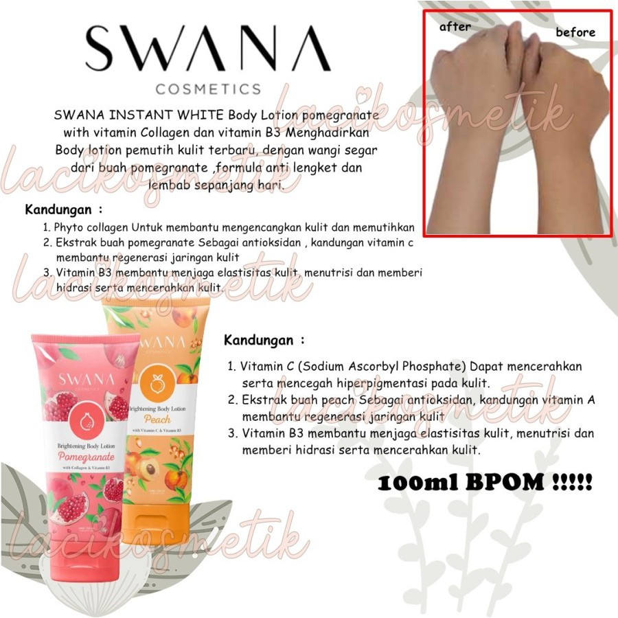 ✨LACIKOSME✨ SWANA INSTANT WHITE BODY LOTION / SWANA COSMETICS