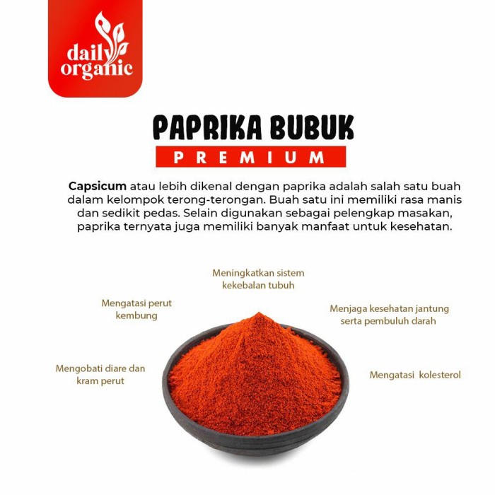 Paprika Bubuk Daily Organic Capsicum Powder Premium Praktis 100% Asli