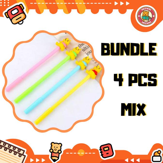 

^^^^^] Pulpen Karakter Pooh Bear Bundle 4 Pcs Mix Warna PN0277
