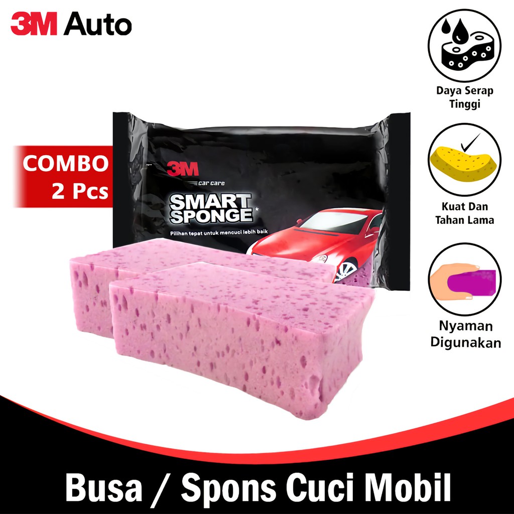 3M Auto Spons / Busa Cuci Mobil 15 x 10 cm Smart Sponge Car Wash Motor 2X-CMB-3M-PN-C01 COMBO 2 Pcs