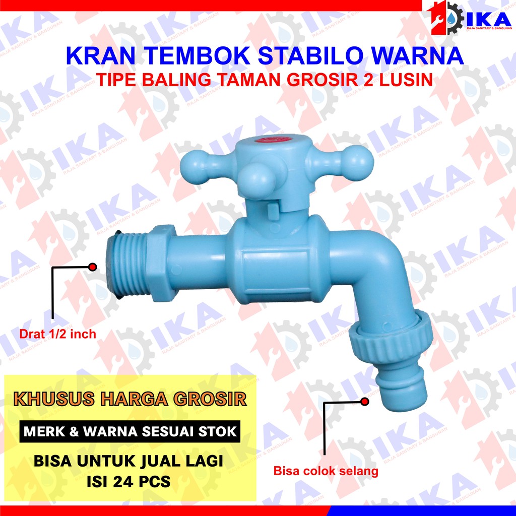 Kran Air Tembok dan Taman - 1/2 Inch - High Quality ( GROSIR 1 KOTAK = 24 BUAH ) HARGA GROSIR ECER TERMURAH KRAN TEMBOK AIR  STABILO ½ INCH MURAH KUAT