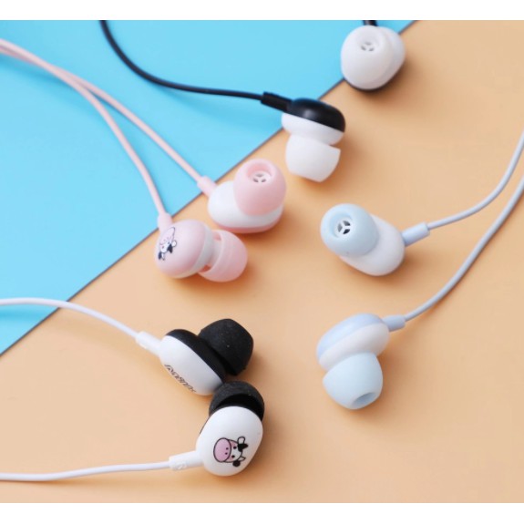 [XY-42] Headset Earphone Motif Gambar SAPI COW Imut Lucu / Wadah Earphone Karakter Kartun Sapi Kerbau Solid