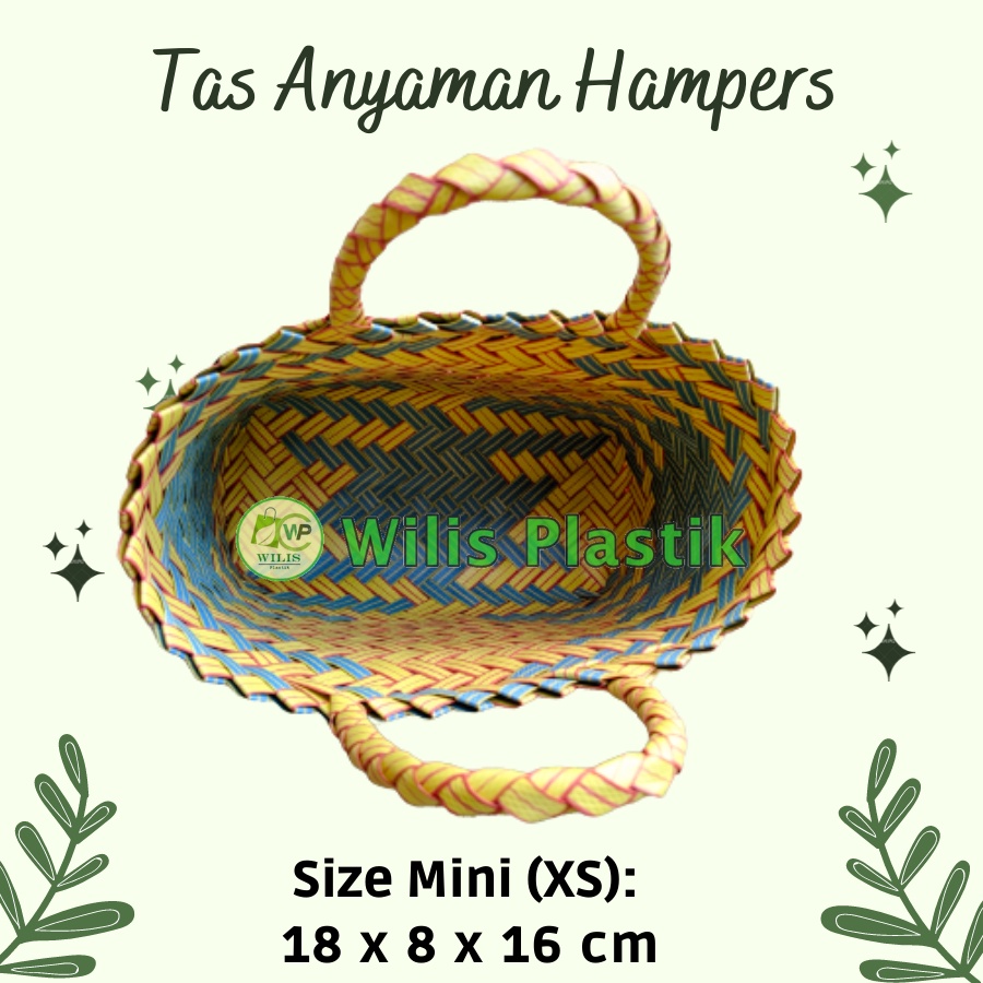 Tas Anyaman Plastik Hampers Tas Souvenir Keranjang Jinjing Tas Parcel  Ukuran Mini (XS) untuk Hantaran