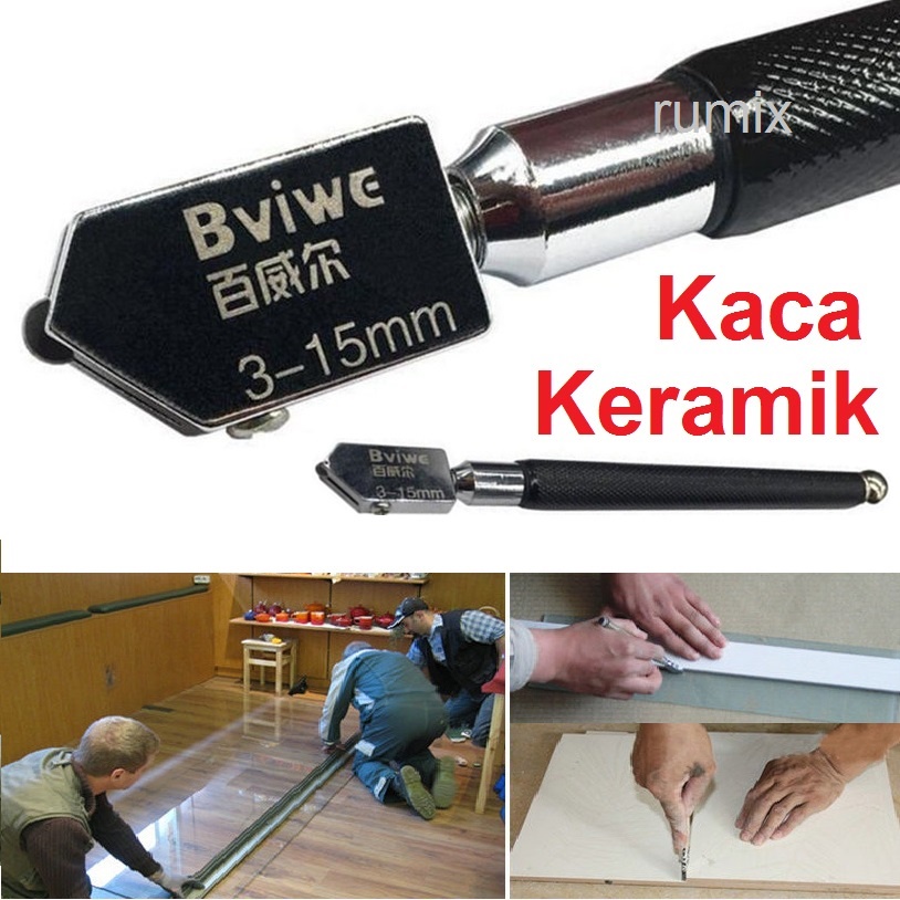 Pisau Roller Pemotong Kaca Ubin Keramik Glass Cutter Manual Tebal 3-15mm