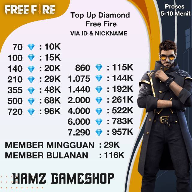 Top Up Diamon FF Murah | Diamond Free Free Fire Murah | DM ...