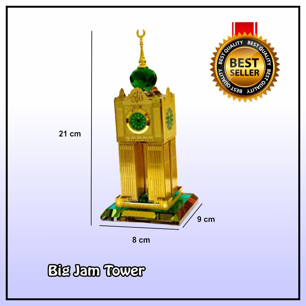 MIniatur Kristal Big Tower Jam Mekah