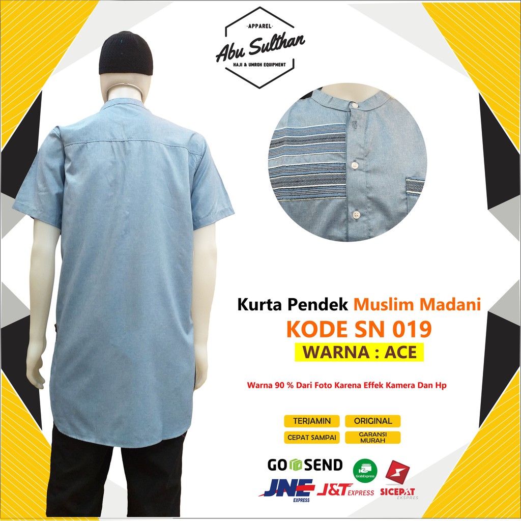 BAJU KURTA PENDEK MUSLIMADANI SN019 / MOTIF / BORDIR / POLOS / ATASAN MUSLIM