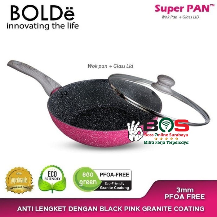 BOLDe Super Pan Granite Series Set 5 Pcs Panci Set Bolde BlackPink Series