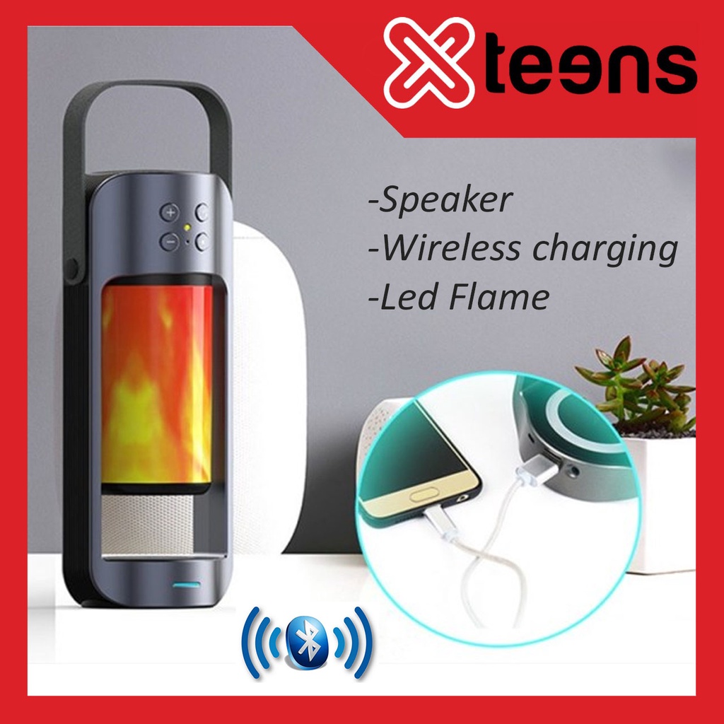 Alpha Flame Light Speaker Bluetooth Bass Multifungsi  Lampu Darurat Luar Ruangan dengan Fungsi Pengisian Daya Wireless Nirkabel