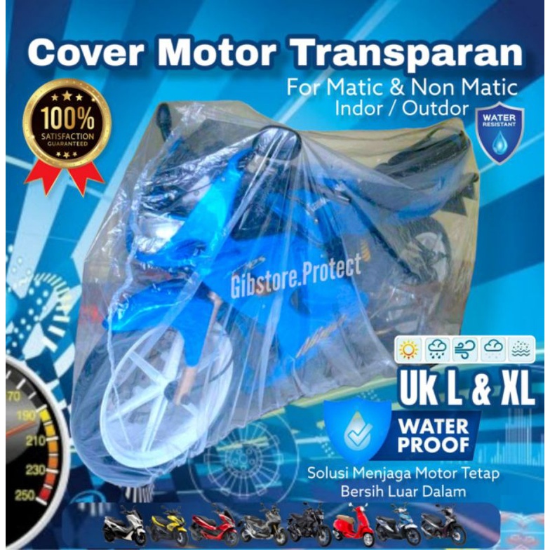 Sarung Motor Murah Transparan Cover Motor Anti Air Selimut Motor Bening