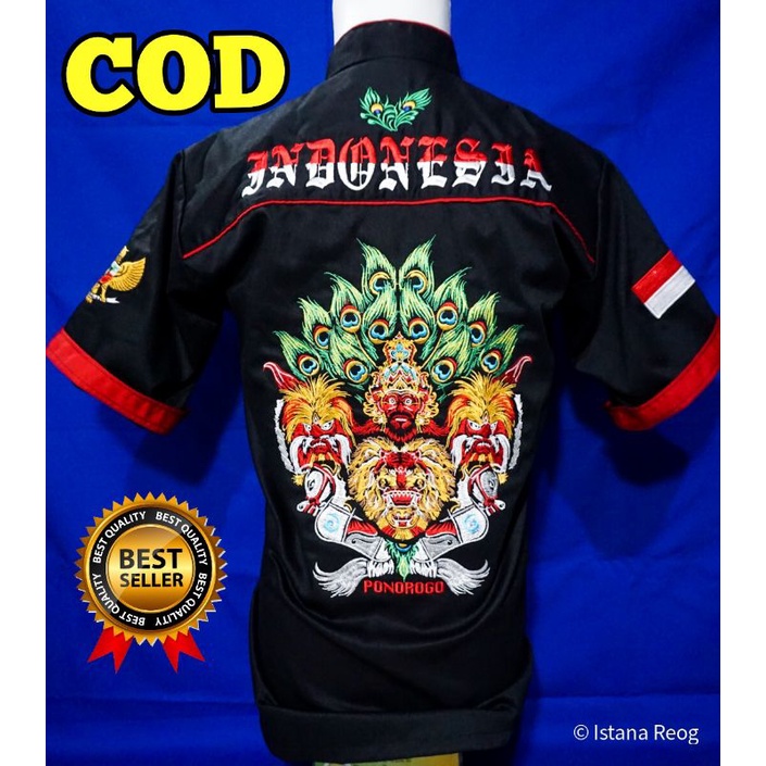 HEM REOG ANTI BAU MENYERAP KERINGAT / KEMEJA REOG / PENADON BORDIR / BAJU BORDIR REOG / BORDIR REOG