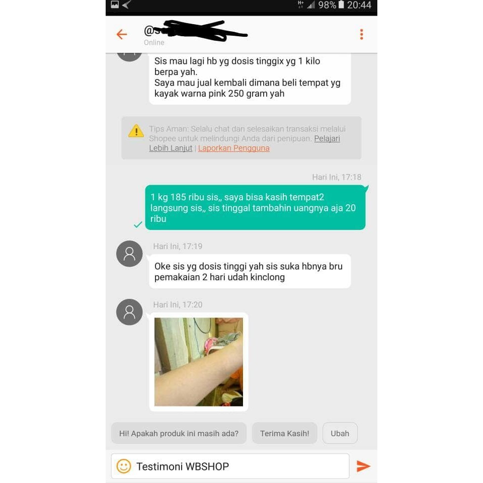 DISKON   PROMO 250 ML handbody racikan hb racik pemutih kulit badan wajah