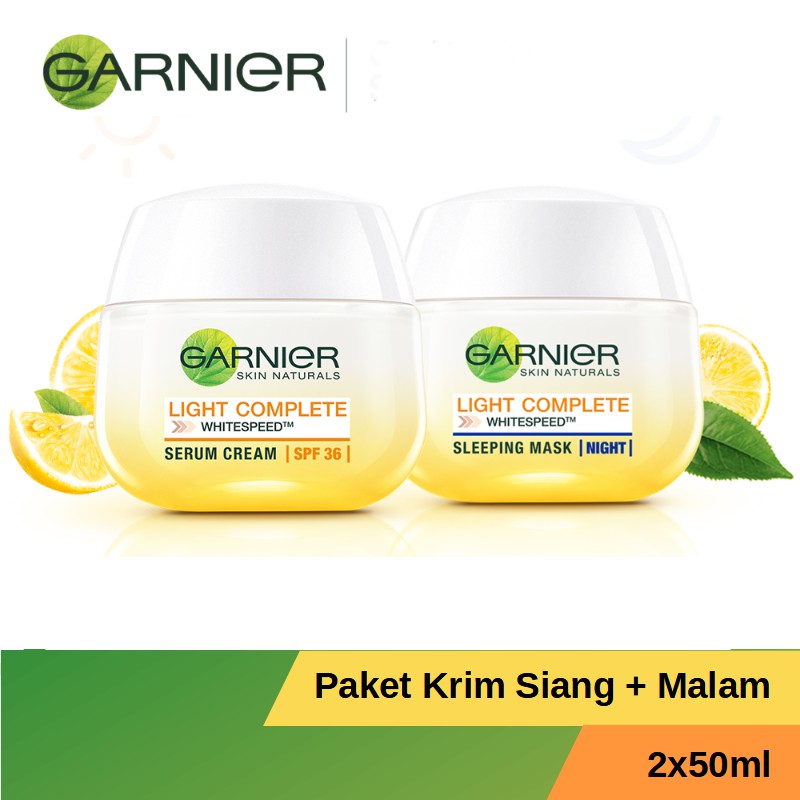 Paket Garnier Light Complete Krim Siang + Krim Malam - 50ml