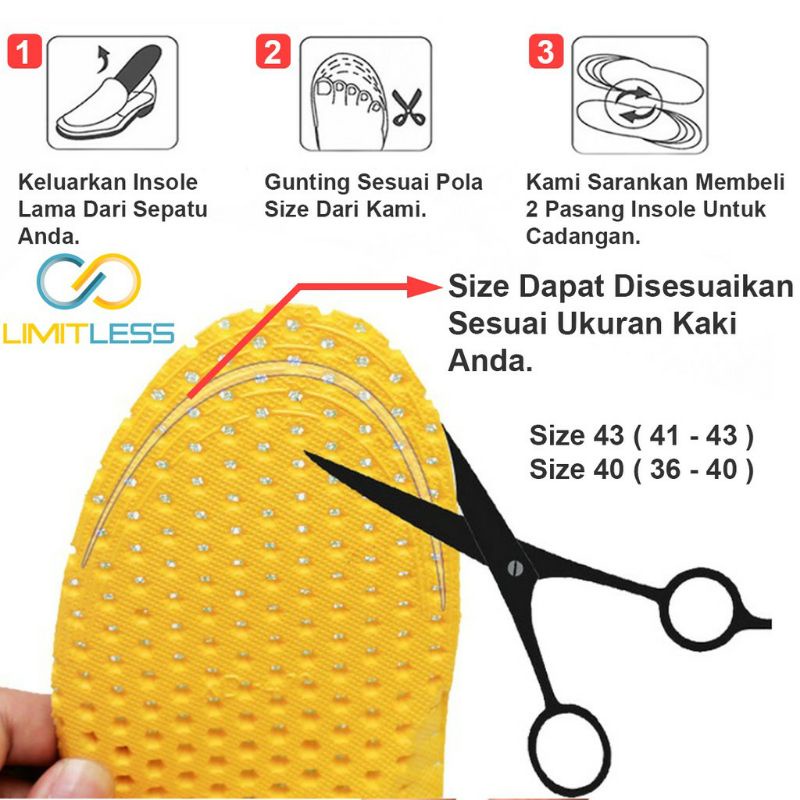 Insole Sepatu Anti Bau EVA Phylon Import Anti Panas Jamur Murah Empuk Nyaman