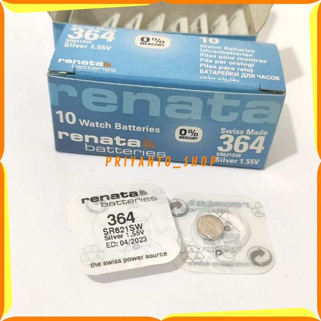 Baterai Batre Jam Tangan Renata SR621SW Renata 364 ORIGINAL Swiss