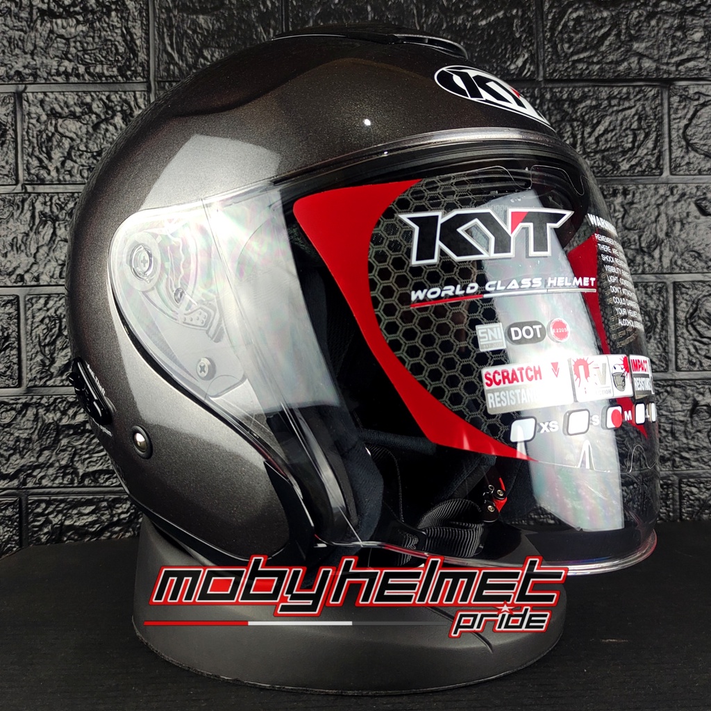 Helm KYT Kyoto - Gunmetal - Abu Abu Glossy