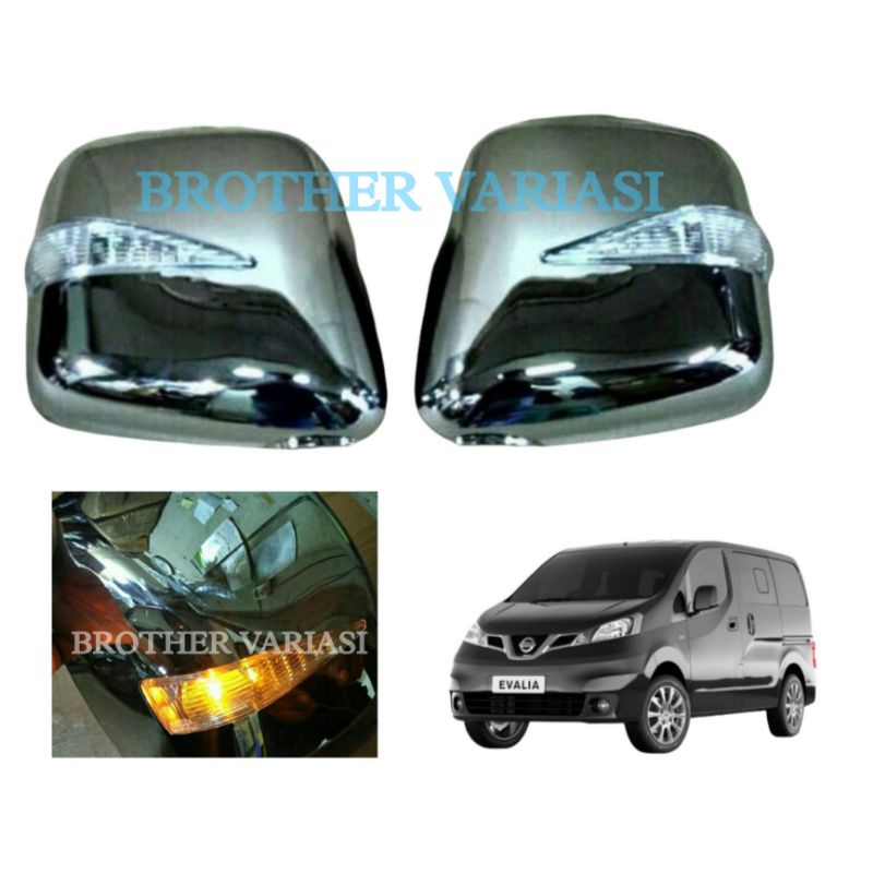 Cover Spion Nissan Evalia Lampu LED Chrome