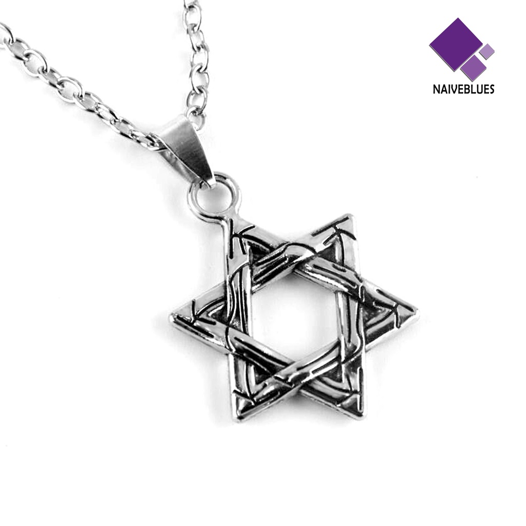 Kalung Rantai Bentuk Hexagram Gaya Hip Hop Untuk Unisex