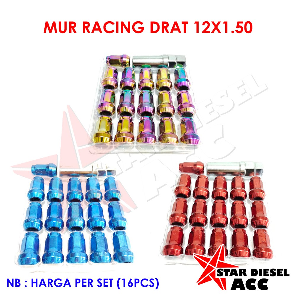 BAUT RODA MOBIL UNIVERSAL  DRAT 12X1.5 MUR RODA AVANZA BRIO MOBILIO CRV CIVIC KUDA MUR RACING YARIS