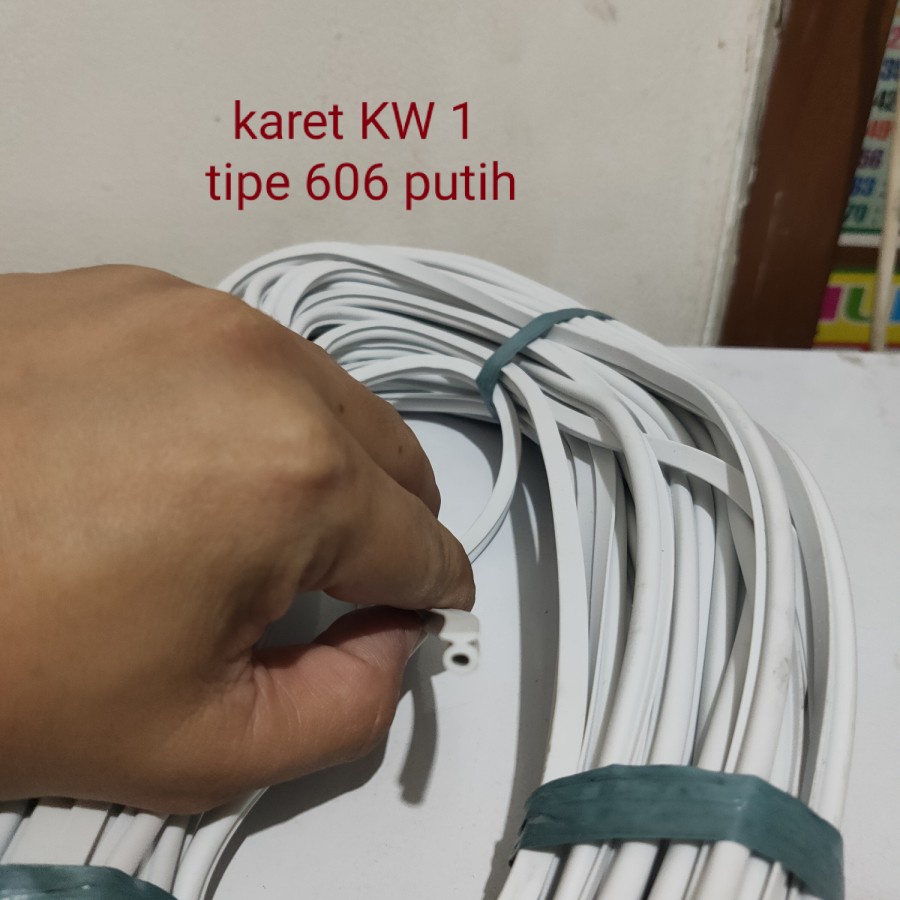 List karet stoper kusen pintu-jendela almunium type 606 putih (5 meter)