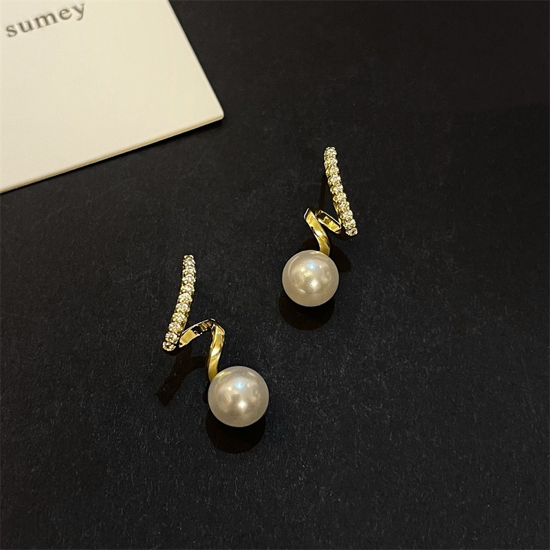 Anting Tusuk Silver S925 Desain Hati Hias Mutiara Gaya Korea Untuk Wanita