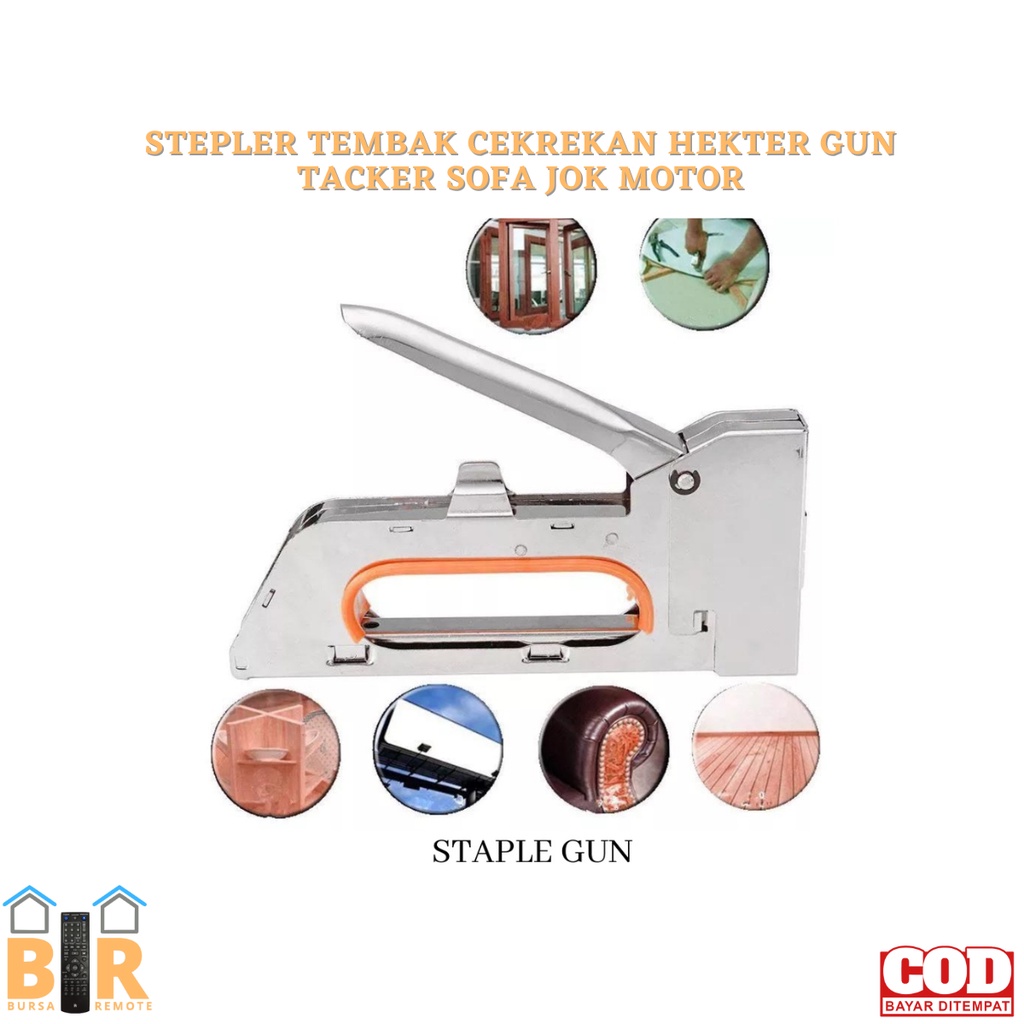 Stepler Tembak Cekrekan HEKTER GUN TACKER SOFA Jok Motor