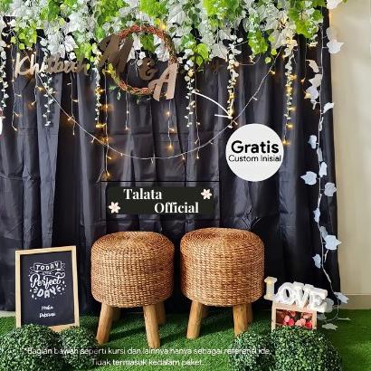 ✴ Dekor Dekorasi Backdrop PhotoBooth Kain Hiasan Lamaran Tunangan Akad Nikah Aqiqah Ulang Tahun Satu