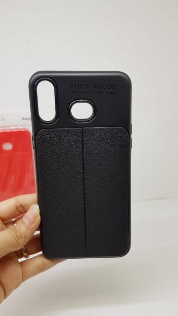 Auto Focus Samsung A6S 6.0&quot; Leather Soft Case Samsung A6S AUTOFOCUS Motif Kulit Jeruk