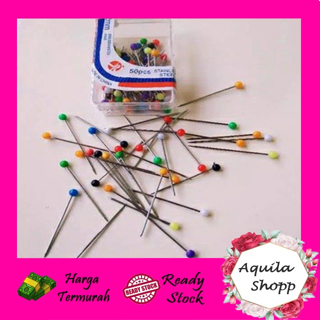 Jarum Pentul HIjab MIni / Jarum Pentul Mini Stainless / Jarum Pentol Hijab Mini / Jarum Pentul Kecil / Peniti Jilbab / Headpins Aksesoris Kerudung